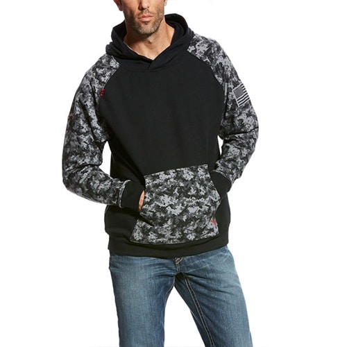 Ariat FR DuraStretch Patriot Hoodie in Black Digi